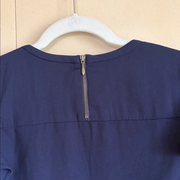 J. Crew Navy Ruffle Sleeve Blouse - Picture 6 of 6